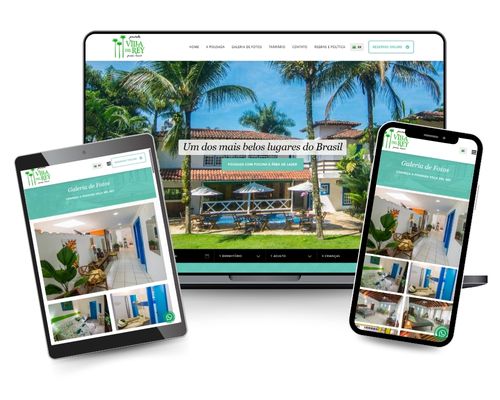 Criação e desenvolvimento de site para Hotel e Pousada, com sistema de reservas, galeria de fotos, página de contato e tarifário.