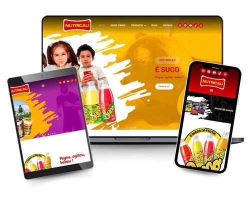 Criação e desenvolvimento de site para empresa de bebidas, polpas e suplementos em Wordpress.